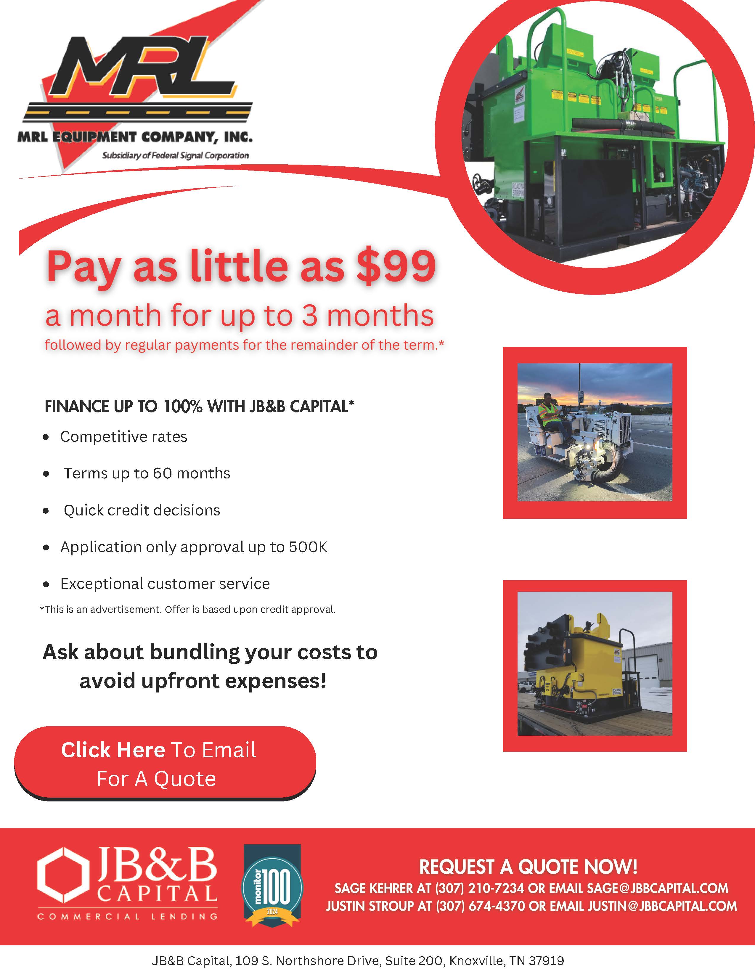 Mini Grinders and Melters Financing Promotion available now!